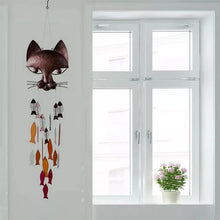 Charger l&#39;image dans la galerie, Carillon Éolien de Poisson-chat Amusant en Métal Artisanal