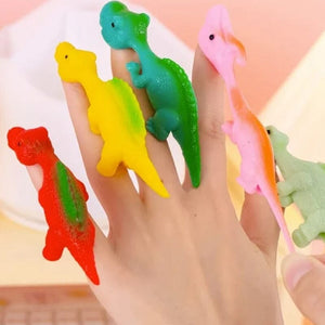 Jouets de doigt de dinosaure de fronde(10 pièces, couleurs aléatoires)