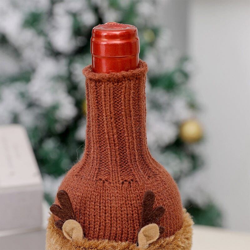 Couvre-bouteille de Noël en tricot