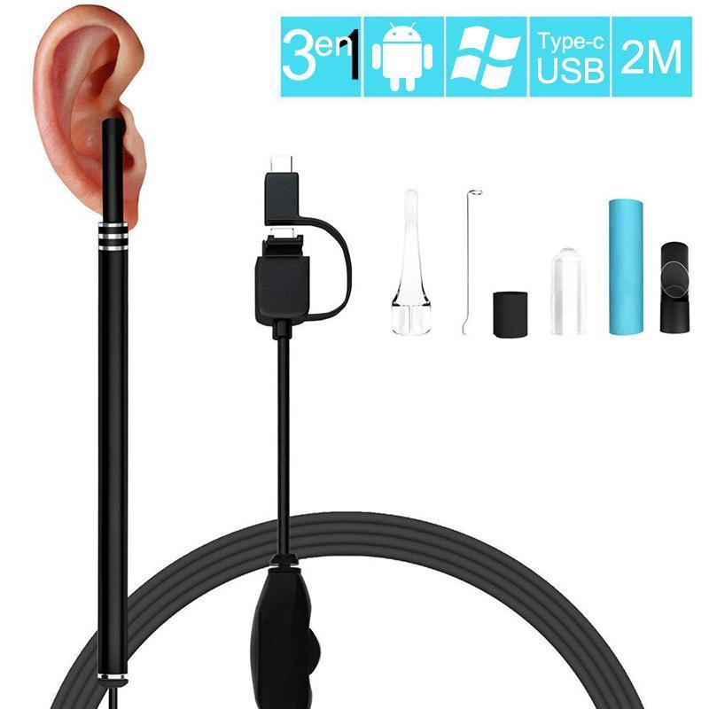 3 en 1 Oreille Cire Nettoyeur Endoscope