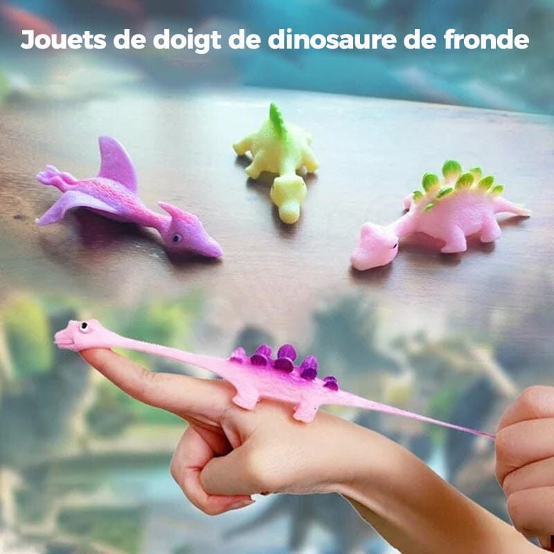 Jouets de doigt de dinosaure de fronde(10 pièces, couleurs aléatoires)