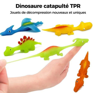 Jouets de doigt de dinosaure de fronde(10 pièces, couleurs aléatoires)