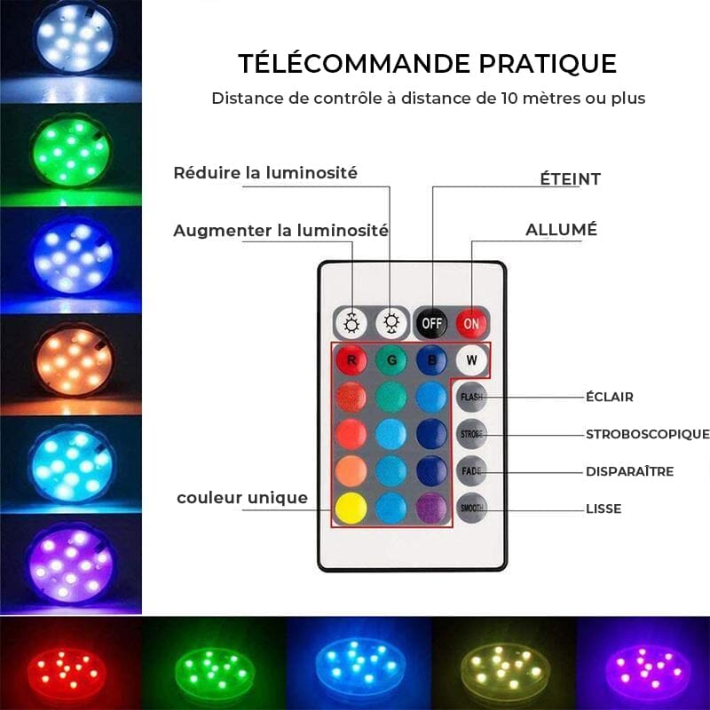 Lumière LED d'aspiration magnétique étanche télécommandée