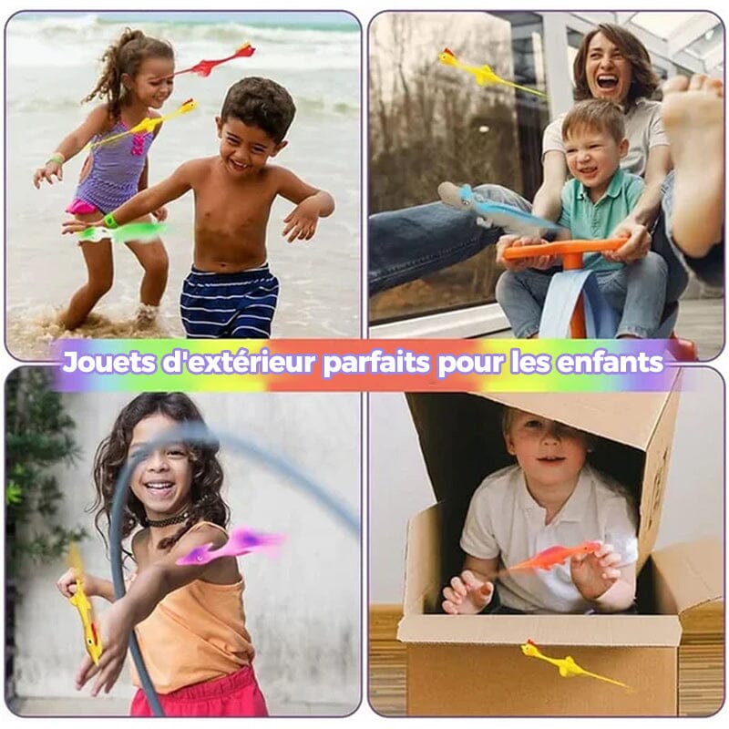 Jouets de doigt de dinosaure de fronde(10 pièces, couleurs aléatoires)