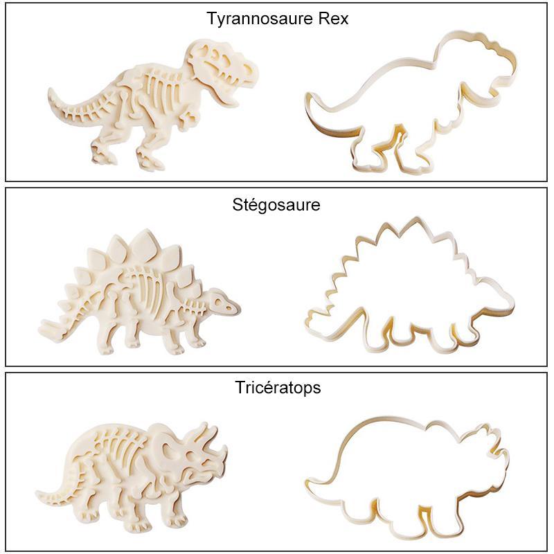 Moules à Biscuits Dinosaures (kit de 3 pièces)