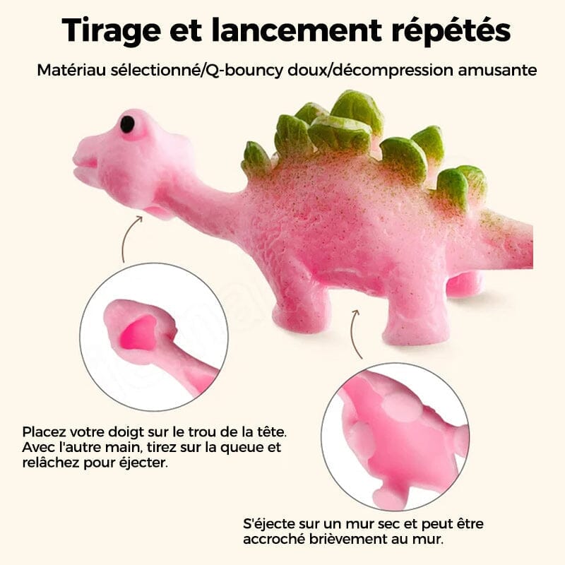 Jouets de doigt de dinosaure de fronde(10 pièces, couleurs aléatoires)