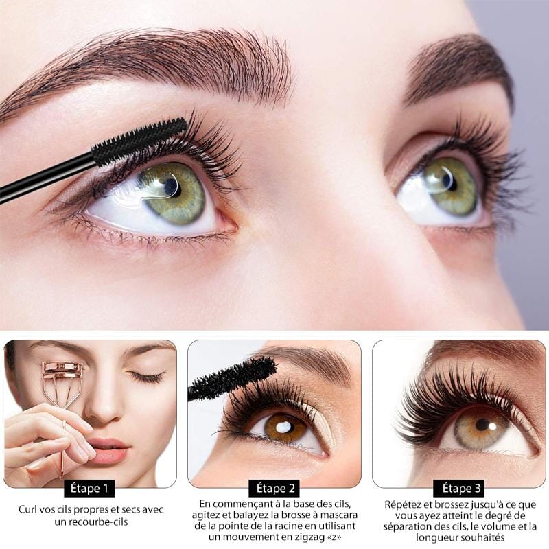 Mascara Epais en Fiber de Soie Imperméable