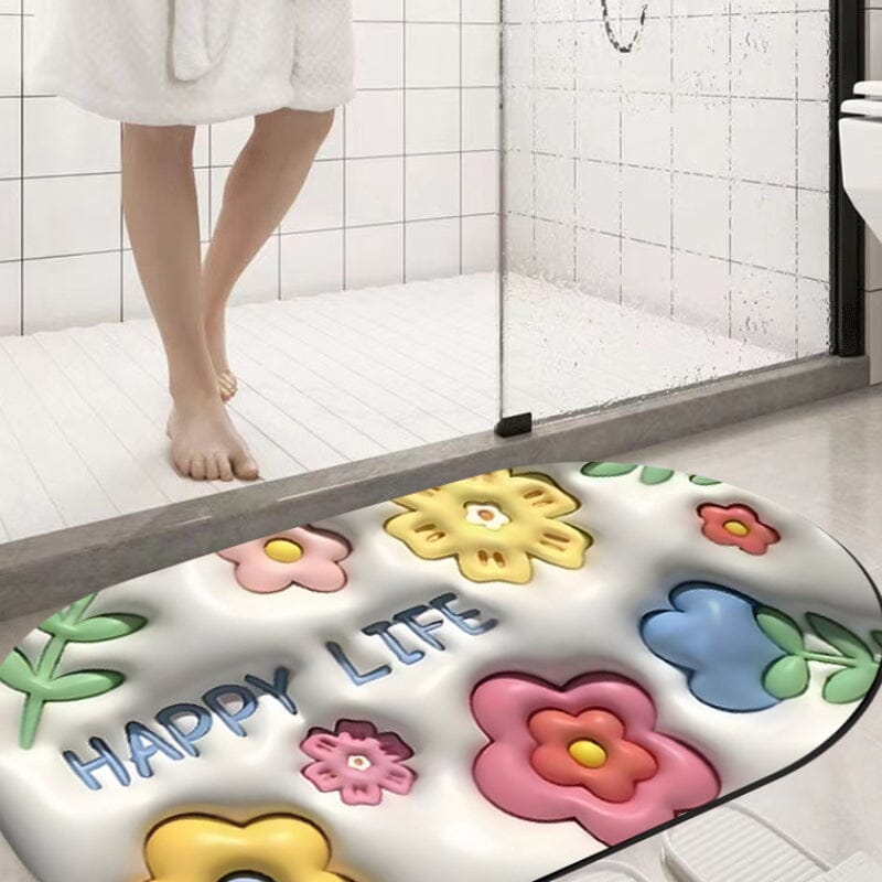 Tapis en diatomées souples à fleurs 3D