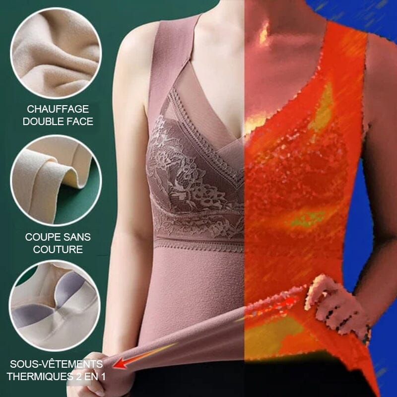 🔖Sous-vêtement thermique à soutien-gorge intégré 2 en 1✅